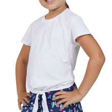 Load image into Gallery viewer, Sofibella UV Colors White Girl SS Tie Tennis Shirt
 - 18
