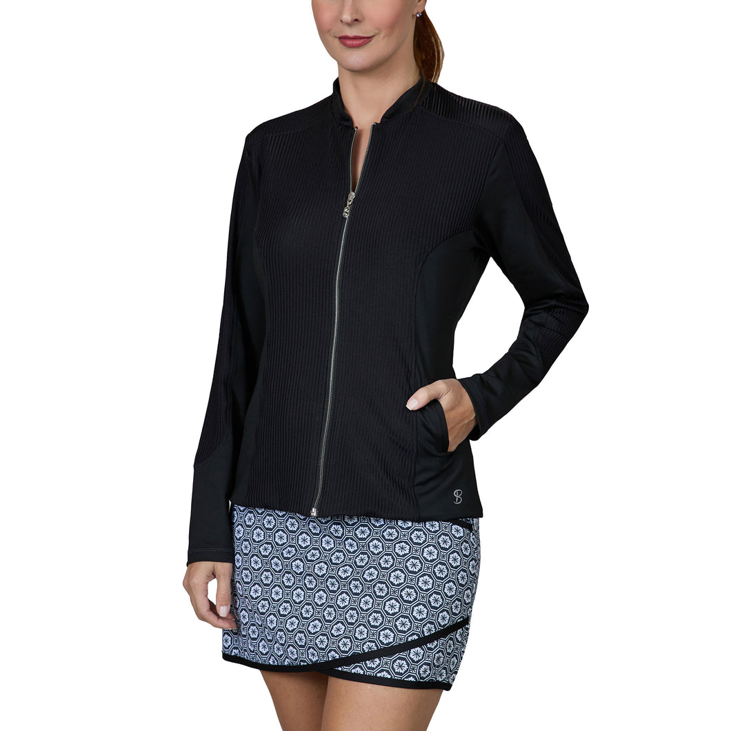 Sofibella UV Staples Womens Tennis Jacket - Black/XL