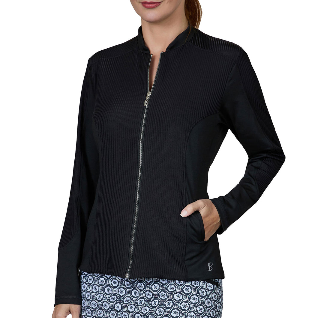 Sofibella UV Staples Womens Tennis Jacket - Black/XL