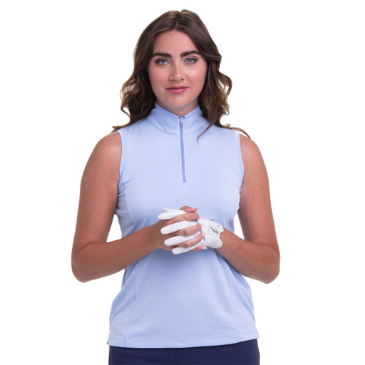 EP New York Convertible Mock Zip Womens Golf Polo - BLUE EYES 0425/XL