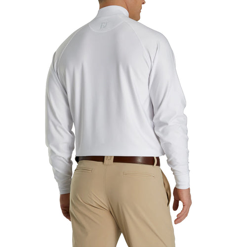 FootJoy Mock White Mens Long Sleeve Golf Shirt - 2