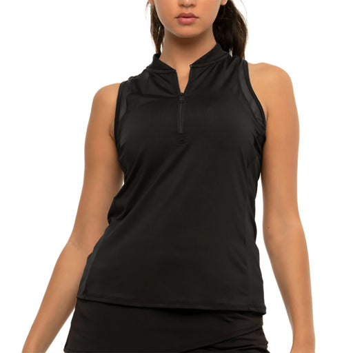 Lucky in Love My Favorite Zip Womens Golf Tank Top - BLACK 001/XL