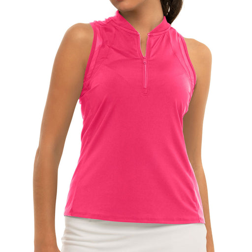 Lucky in Love My Favorite Zip Womens Golf Tank Top - SHOCKNG PNK 645/XL