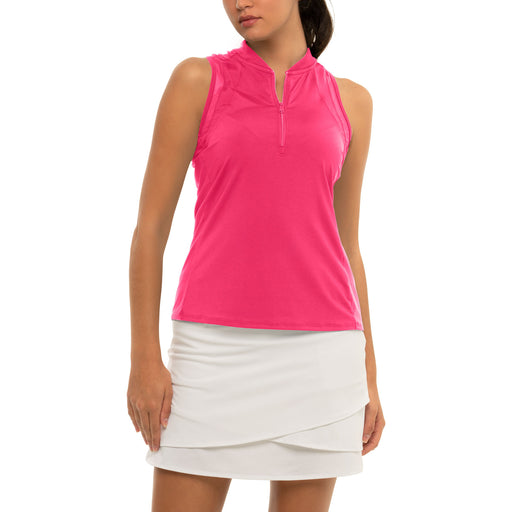 Lucky in Love My Favorite Zip Womens Golf Tank Top - SHOCKNG PNK 645/XL