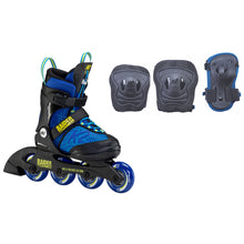 Load image into Gallery viewer, K2 Raider Pro Pack Blue Boys Adj Inline Skates - Blue/Yellow/4-8
 - 1