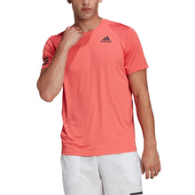 Load image into Gallery viewer, Adidas Club 3 Stripes Mens Tennis Shirt 2 - TURBO/BLK 627/XL
 - 6