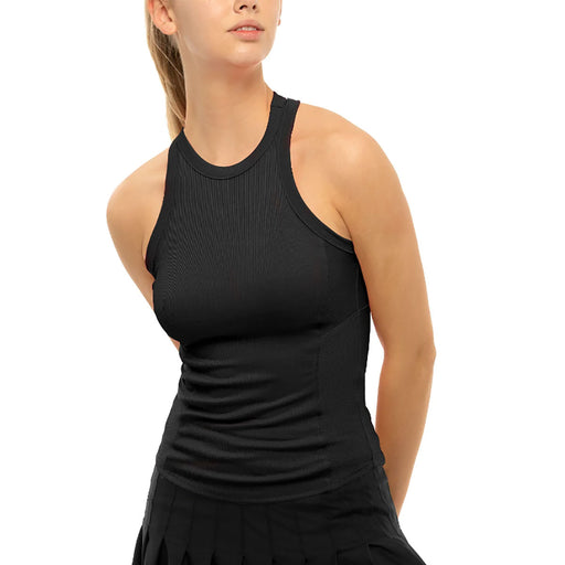 Lucky in Love One Love Rib Womens Tennis Tank Top - BLACK 001/XL