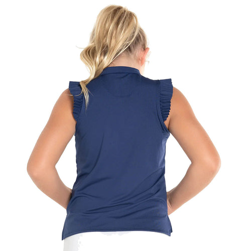 Lucky in Love Pleat Me Up Girls Sleeveless Golf Polo - 2