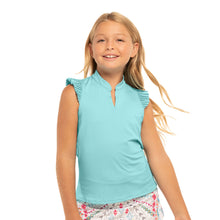 Load image into Gallery viewer, Lucky in Love Pleat Me Up Girls SL Golf Polo - SKY 413/M
 - 9