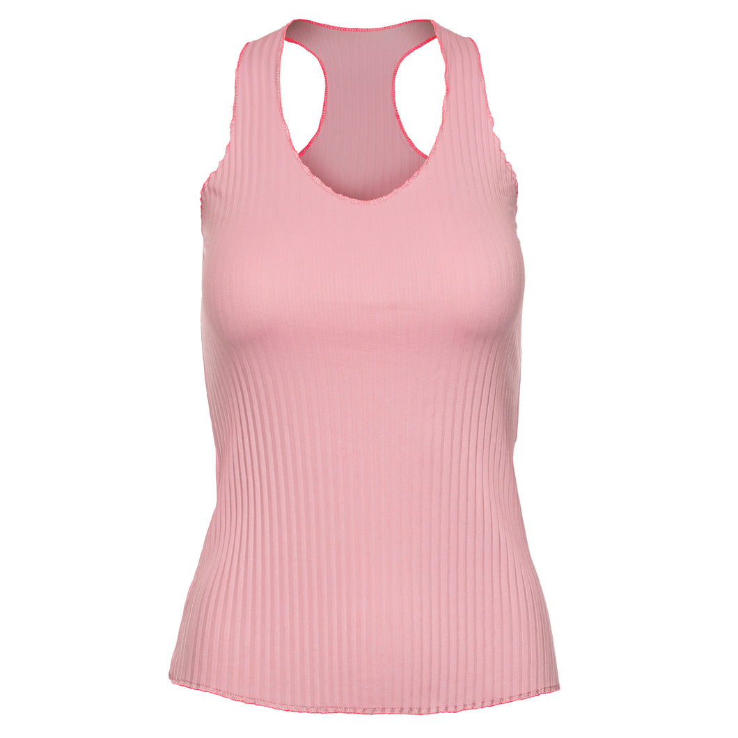 K-Swiss Pleated V-Neck Womens Tennis Tank Top - SEASHELL 664/L