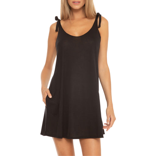 Becca Breezy Basics Black Womens Swimsuit Cover-Up - Black/L