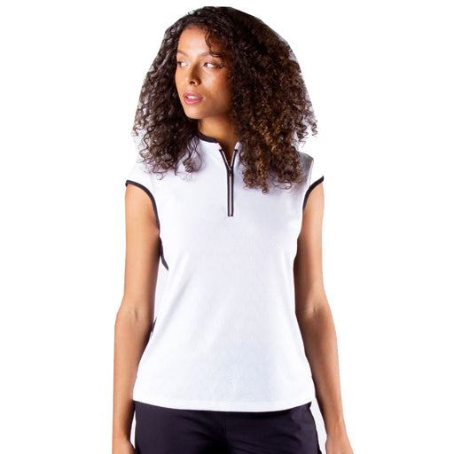 NVO Brianna Womens Sleeveless Golf Polo - WHITE 100/L