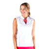 NVO Elsie Mock White Womens Sleeveless Golf Polo