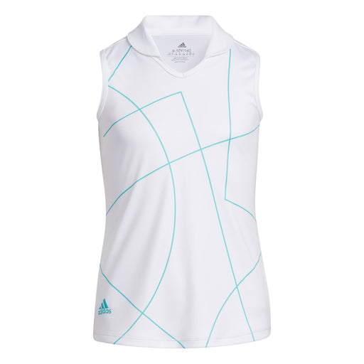 Adidas Semi Mint Rush Girls Sleeveless Golf Polo - Semi Mint Rush/XL