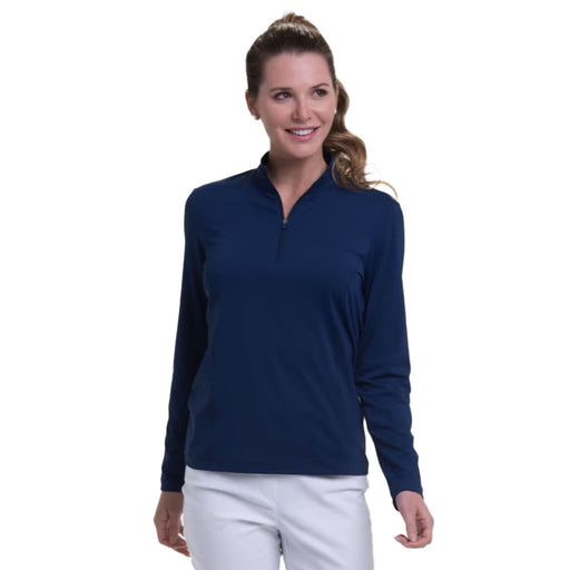 EP New York Zip Mock LS Womens Golf Pullover - Inky/L