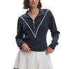 Varley Calva Knit White Womens Half Zip Sweater