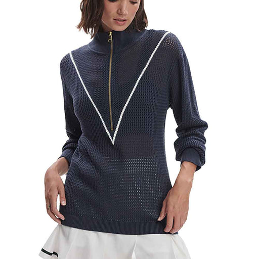 Varley Calva Knit White Womens Half Zip Sweater