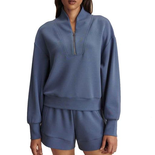 Varley Davidson Womens Half Zip Sweatshirt - Bijou Blue/L