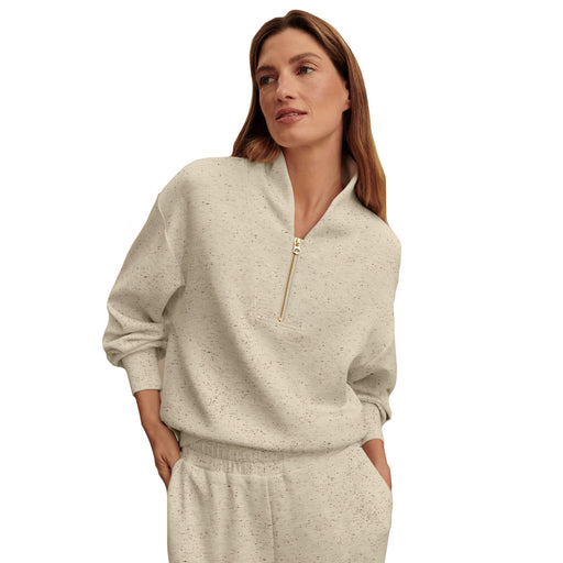 Varley Davidson Womens Half Zip Sweatshirt - Ivry Marl Fleck/L