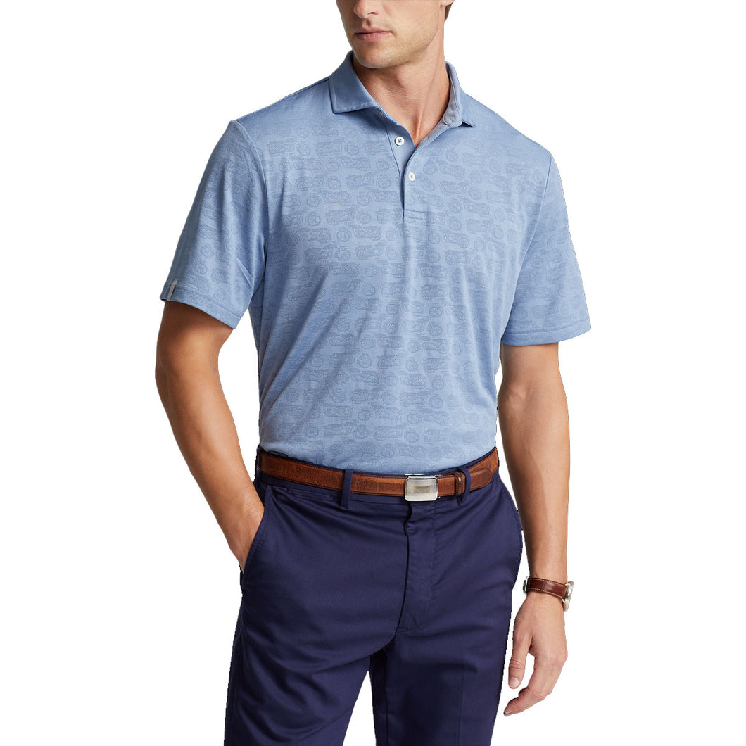 RLX Ralph Lauren Knit Jaq Motorcycle Men Golf Polo - Channel Blue/XL