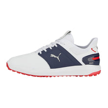 Load image into Gallery viewer, Puma Ignite Elevate Spikeless Mens Golf Shoes - Wht/Silver/Navy/2E WIDE/13.0
 - 11