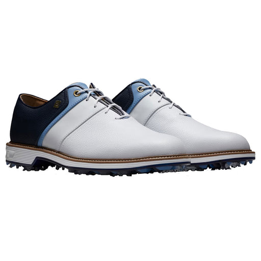 FootJoy Prem Series Packard Spiked Mens Golf Shoes - Wht/Blu/Nvy/2E WIDE/13.0