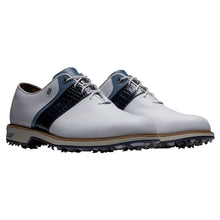 Load image into Gallery viewer, FootJoy Prem Series Packard Spiked Mens Golf Shoes - Wht/Nvy/Bfg/2E WIDE/12.0
 - 9