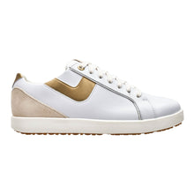 Load image into Gallery viewer, FootJoy Links Spikeless Womens Golf Shoes - White/Tan/B Medium/10.0
 - 1