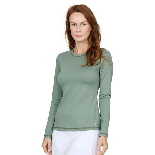 Sofibella UV Colors Womens LS Tennis Shirt - Army/2X