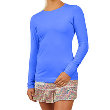 Load image into Gallery viewer, Sofibella UV Colors Womens LS Tennis Shirt - Valley Blue/2X
 - 19