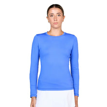 Load image into Gallery viewer, Sofibella UV Colors Womens LS Tennis Shirt - Valley Blue/2X
 - 1