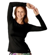 Load image into Gallery viewer, Sofibella UV Colors Womens LS Tennis Shrt - Black/2X
 - 4