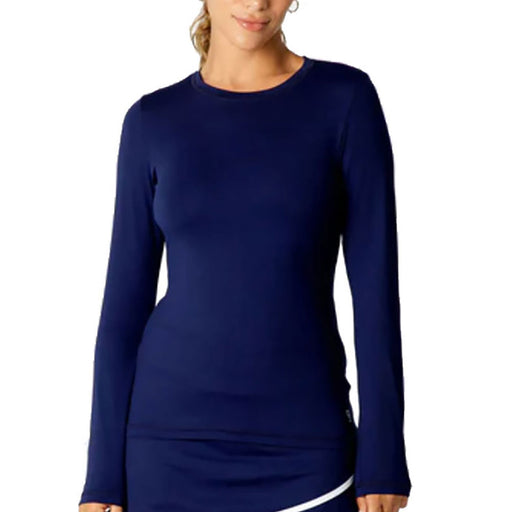 Sofibella UV Colors Womens LS Tennis Shrt - Navy/2X