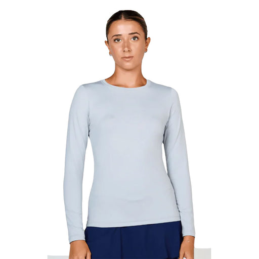 Sofibella UV Colors Womens LS Tennis Shrt - Stone/2X