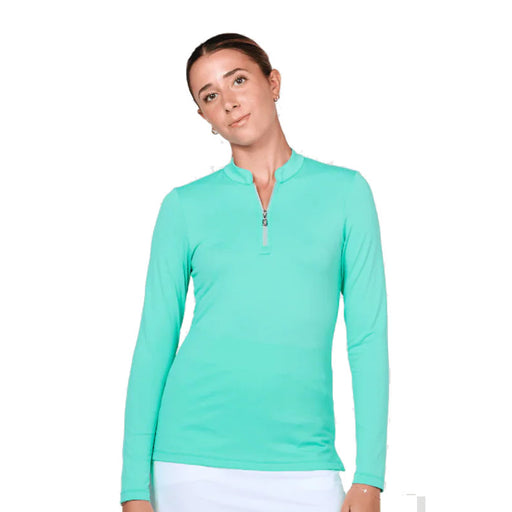 Sofibella  Womens 1/4 Zip Golf Shirt - Mint/2X