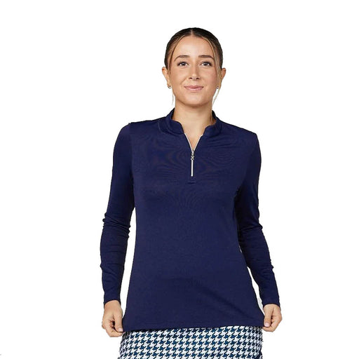 Sofibella  Womens 1/4 Zip Golf Shirt - Navy/2X
