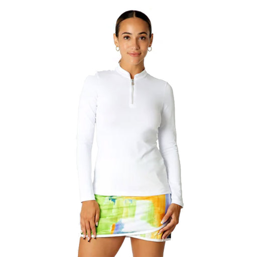 Sofibella  Womens 1/4 Zip Golf Shirt - White/2X