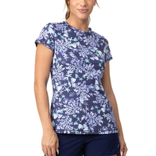 Load image into Gallery viewer, Sofibella UV Feather Womens Tennis SS Shirt - Aqua Marine/XL
 - 1