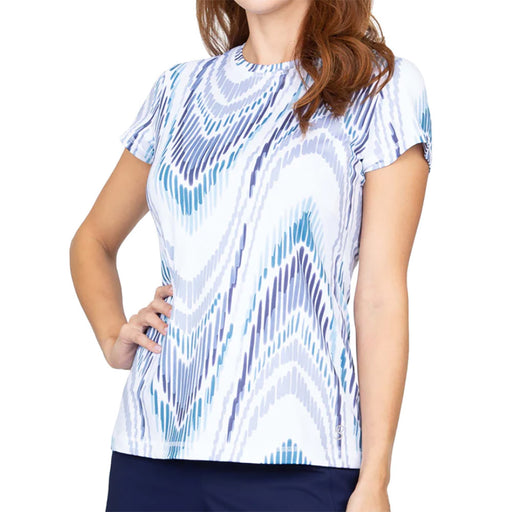 Sofibella UV Feather Womens Tennis SS Shirt - Echo/2X