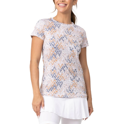 Sofibella UV Feather Womens Tennis SS Shirt - Missy/XL