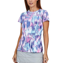 Load image into Gallery viewer, Sofibella UV Feather Womens Tennis SS Shirt - Vibes/2X
 - 24