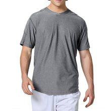 Load image into Gallery viewer, SB Sport Classic V Neck Mens SS Tennis Shirt - Grey Melange/2X
 - 1