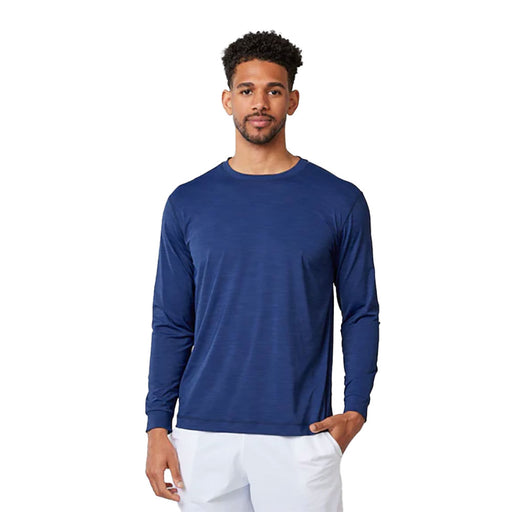 SB Sport Classic Long Sleeve Mens Tennis Shirt - Navy Melange/1X