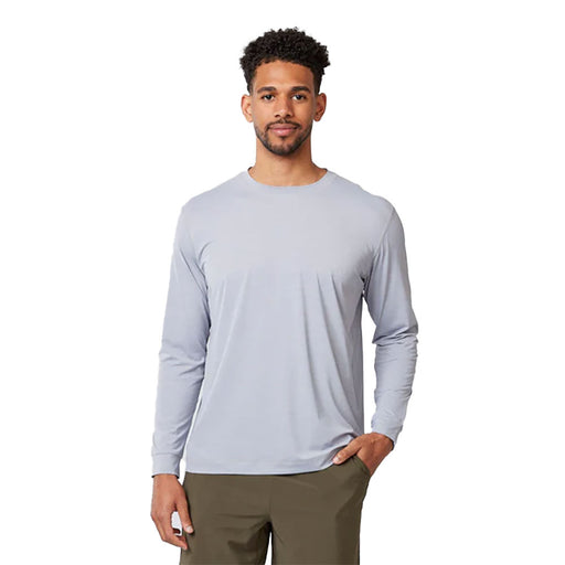SB Sport Classic Long Sleeve Mens Tennis Shirt - Silver Melange/2X