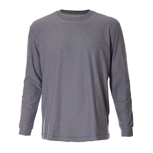 SB Sport Classic Long Sleeve Mens Tennis Shirt - Steel Melange/1X