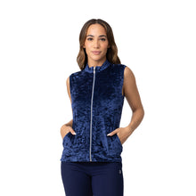 Load image into Gallery viewer, Sofibella Crushed Velvet Womens Golf Vest - Navy/XL
 - 3