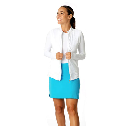 Sofibella Crushed Velvet Womens Golf Vest - White/XL