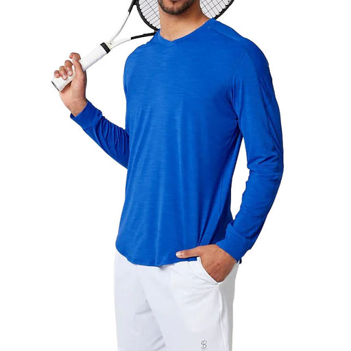 SB Sport V Neck Long Sleeve Mens Tennis Shirt