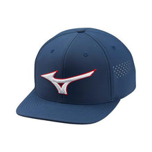 Load image into Gallery viewer, Mizuno Tour Flat Snapback Golf Hat - Navy/One Size
 - 3