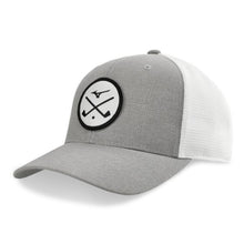 Load image into Gallery viewer, Mizuno Crossed Clubs Meshback Golf Hat - Grey/Wht/One Size
 - 2